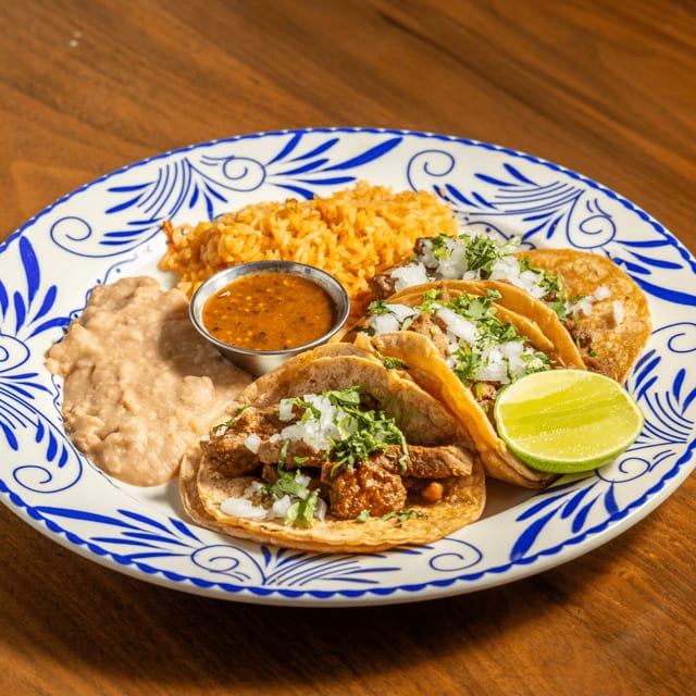 Carne Asada Taco Platter.